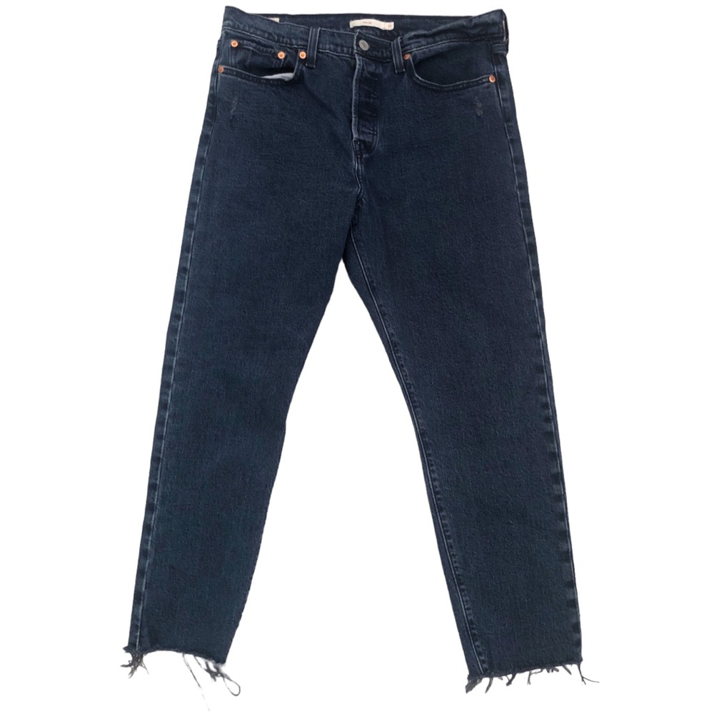R19 Levi’s wedgie Icon fit high rise button fly jeans size 31 black & blue - Picture 5 of 13